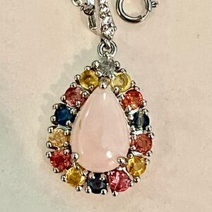 Genuine Opal Sapphire 14KGP Necklace